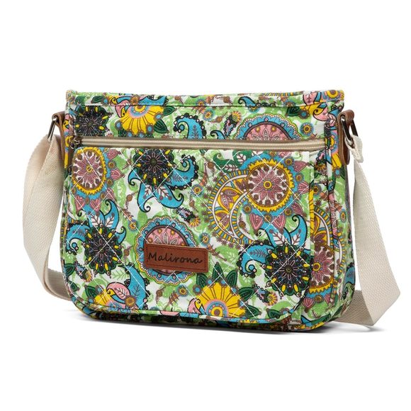 S Durable Floral Crossbody Bag Canvas Messenger Handbag Multi Pocket xD - Picture 1 of 7